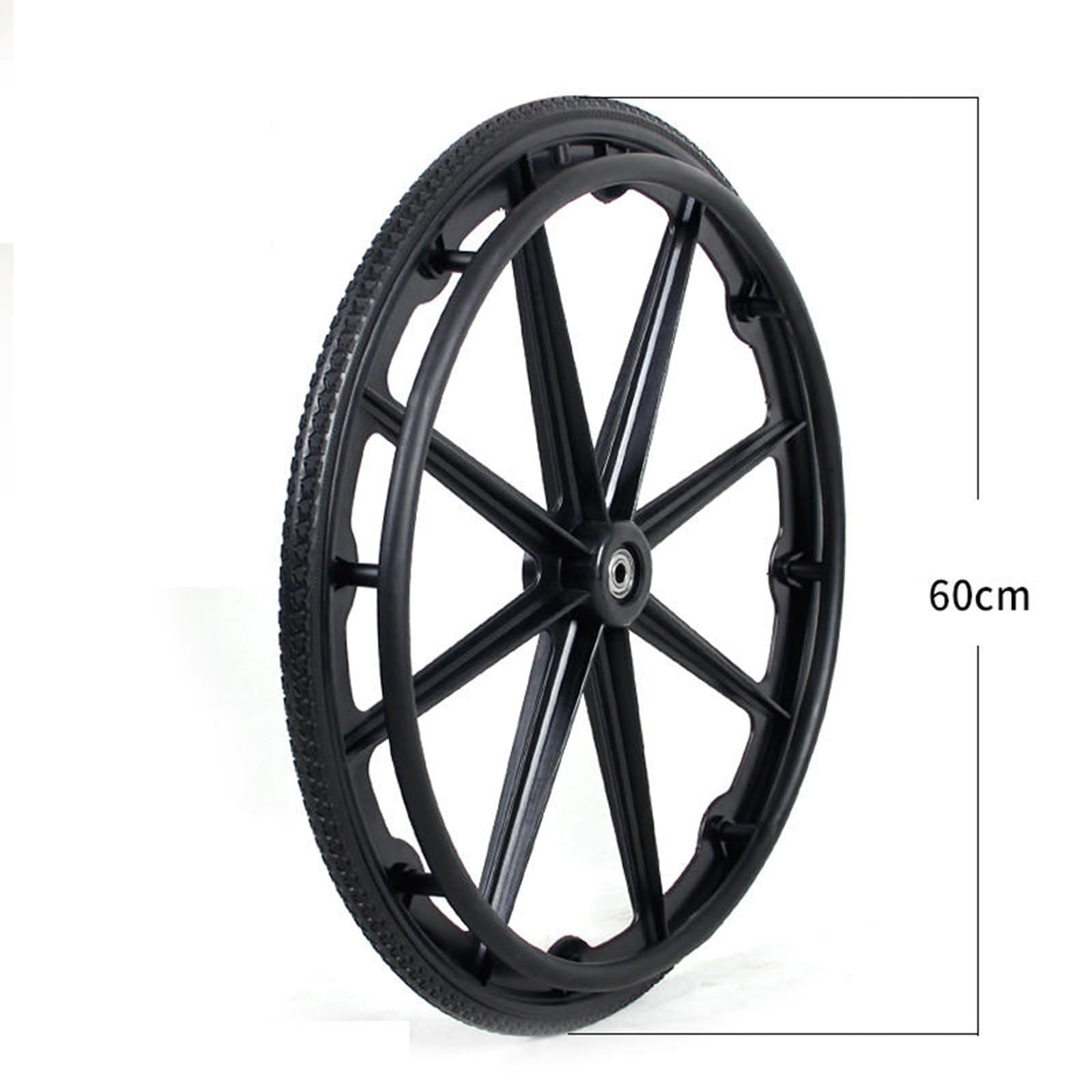 20-Zoll-, 22-Zoll- und 24-Zoll-Vollreifen, großes Rad, nicht aufblasbares Rollstuhl-Hinterrad, einteiliges Formteil, stabil und langlebig(24 inches)