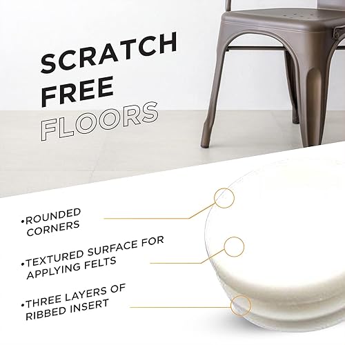 Miniatura 6 de Prescott Plastics Tapón redondo de plástico blanco de 34 pulgadas, tapa de extremo de tubo, deslizamiento de silla duradero, Blanco