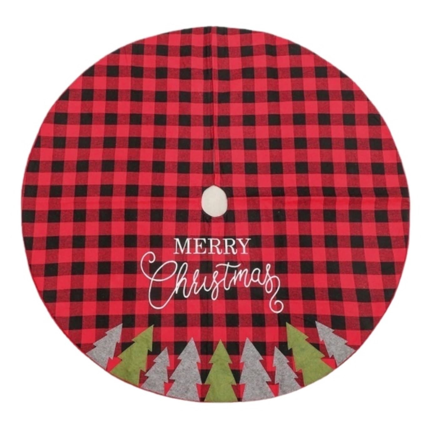 Tappeto Albero di Natale, Gonna per Albero di Natale da 48 Pollici, Ornamenti con Tappetino Scozzese A Doppio Strato per Decorazioni per Feste in Casa Festa Forniture