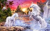 FEICHANGWM Castillo Unicornio Fantasía 300x210cm Papel Tapiz Papel Pintado Papel Pintado Pared Dormitorio Fotomurales Decorativos Pared