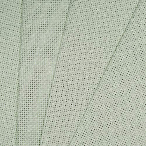 Image of KCS 4 pc of 12 inch x 18 inch 14CT Counted Cotton Aida Cloth Cross Stitch Fabric (Light Green)