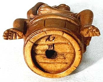 Amazon.co.jp: 石川明作 猿根付 石川銘 黄楊木彫 木彫り 置物 骨董