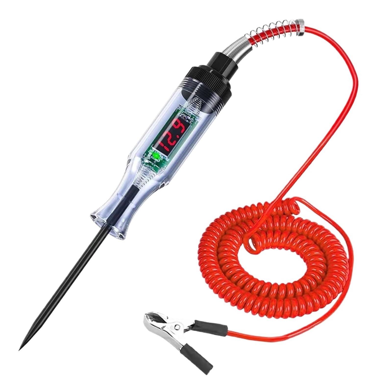 Misuratore di tensione, Set Di 6 Luci Prova For Tester Circuiti Automobilistici 3-90 V CC Con Display LCD Digitale E Cavi Prolunga A Molla For Auto, Camion Tosaerba