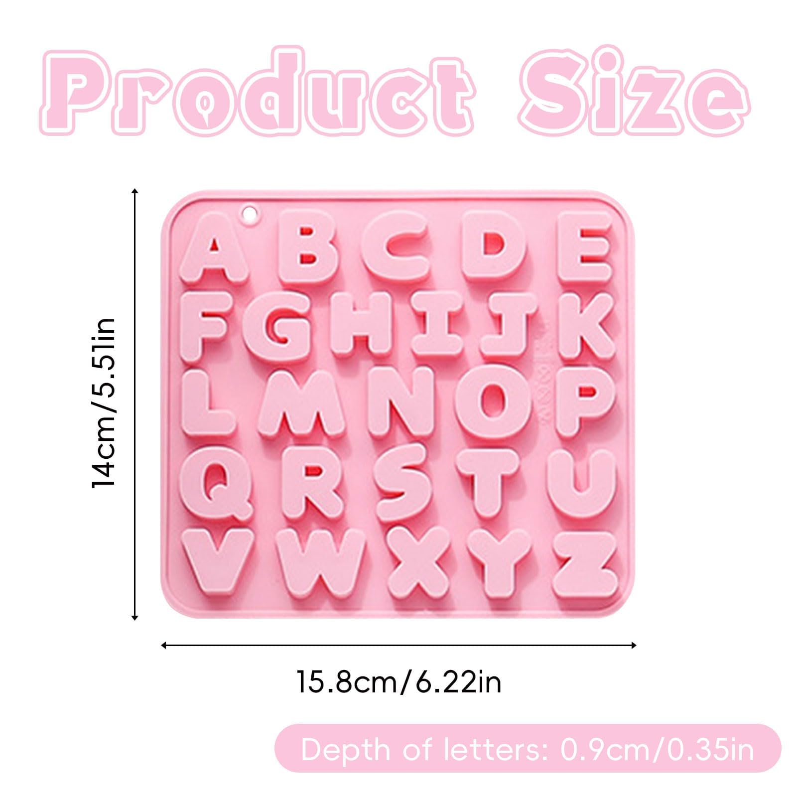Stampo Silicone Lettere A-Z - Riutilizzabile, Per Torte, Cioccolato, Gelatina, Dimensioni 15.8x14cm, Rosa - Foto 7