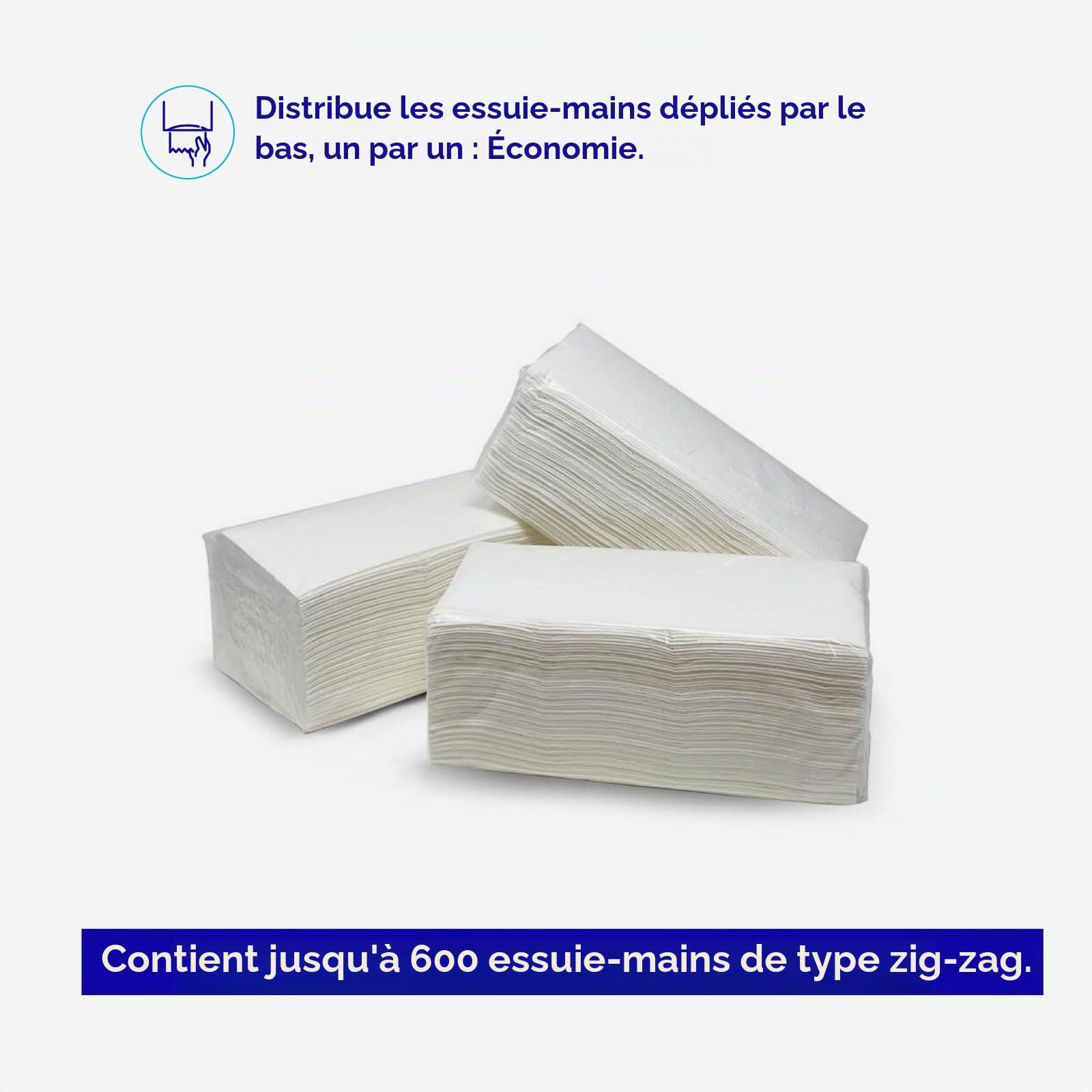 Jofel - Distributeur d'essuie-mains, essuie-mains visage, distributeur d'essuie-mains mural, jusqu'à 600 essuie-mains zigzag, hygiénique, boîtier ABS de haute qualité, Valor AH37600, noir