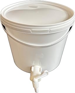 Gärbehälter 5L Fermentationsbehälter mit Deckel Ablaufhahn Gäreimer Eimer für Bier Wein oder Maische lebensmittelecht ideal für Hobbybrauer transparent
