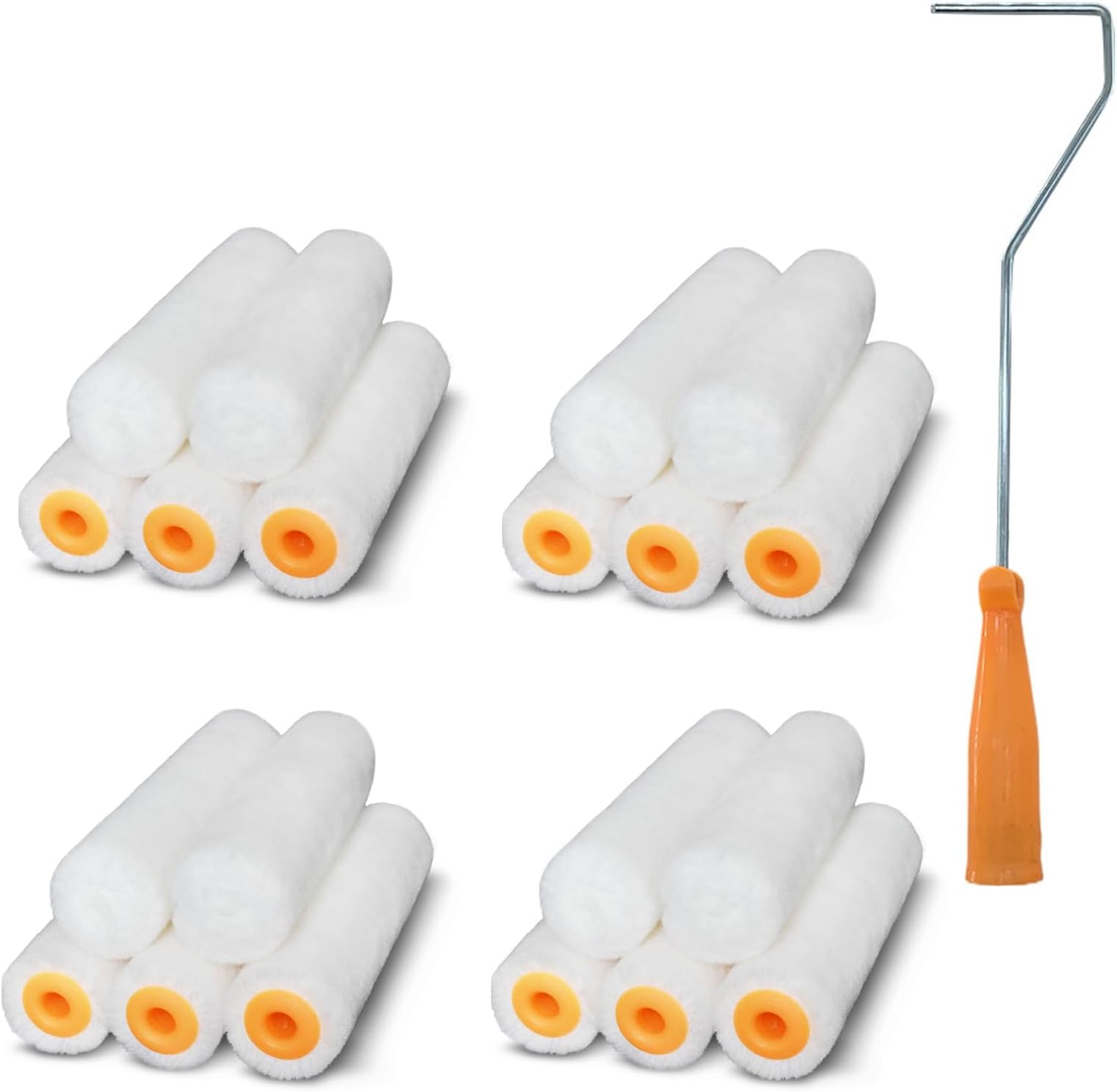 Paint Rollers Microfiber Small Paint Supplies with Handle for Paint Paint 20 Pack 6"