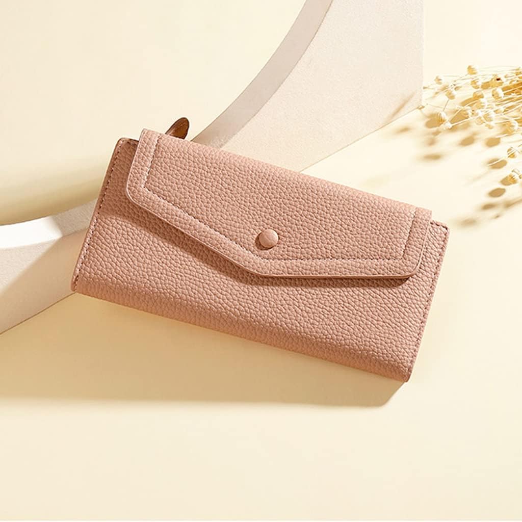 Casual Long Wallets for Women Soft Leather Coin Wallets Ladies Popular Card Holder Female Purses (Color : E, Size : 19.2 * 10.2 * 3cm)