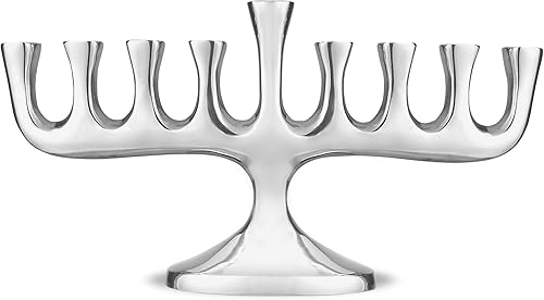 Miniatura 5 de Zion Judaica Impresionante Menorá de diseñadores elegantes para Hanukkah Vela tradicional de alto pulido y aceite Chanukiah Clásico Chanukah Minorah