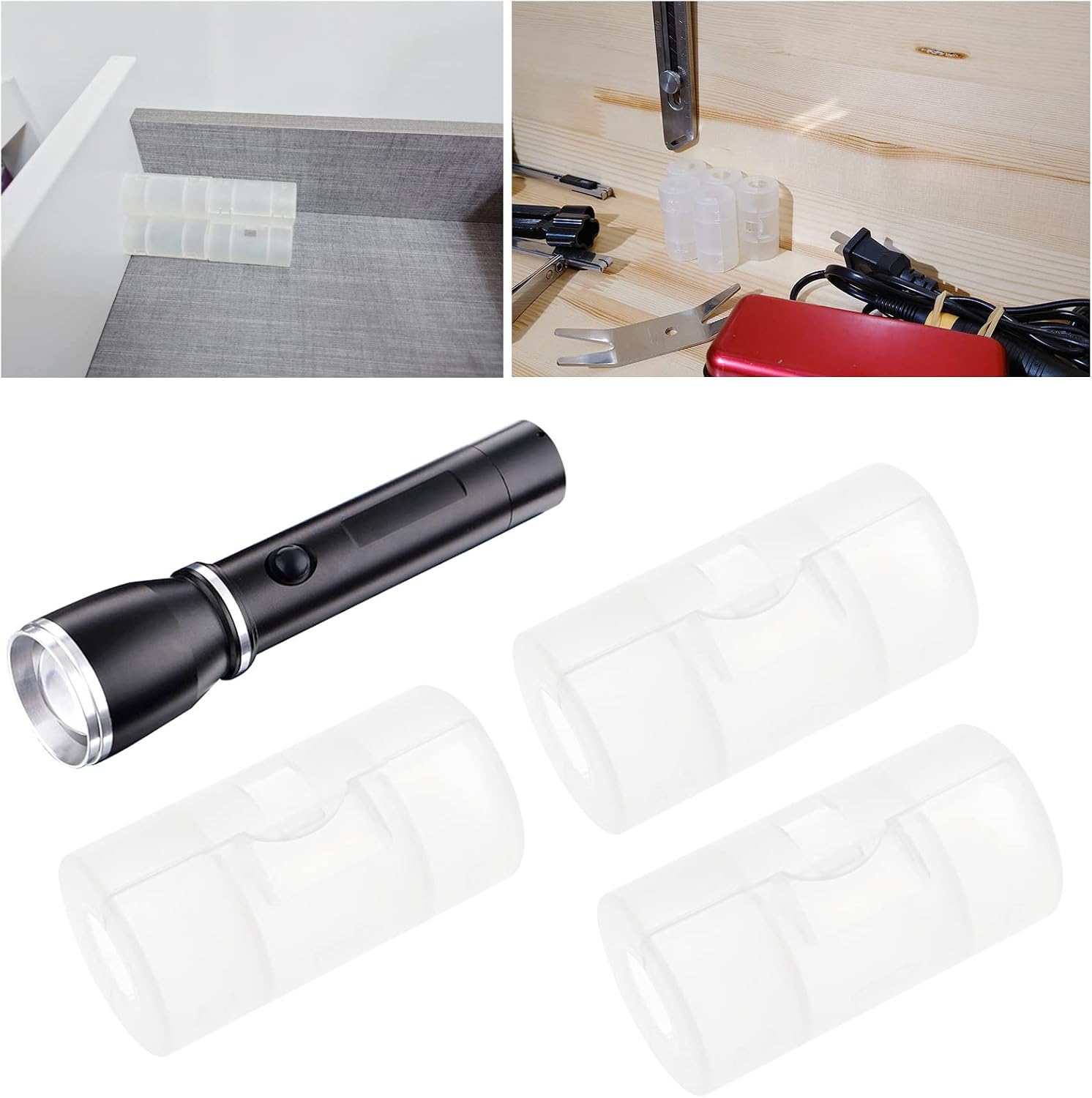 ECSiNG 8Pcs Battery Conversion Cartridge Replacement AA to C Size Cell Battery Conversion Adapter Holder Battery Accessories Plastic