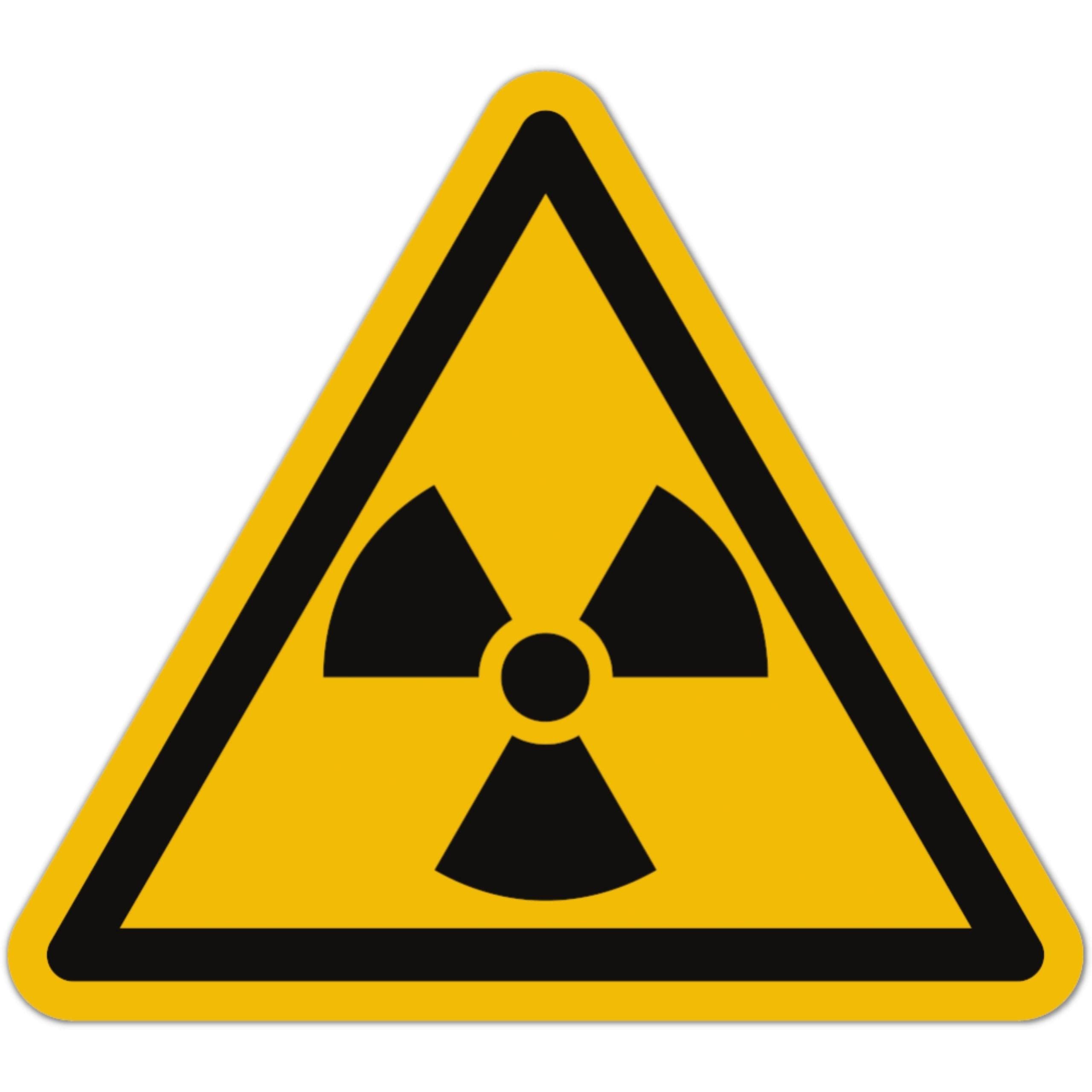 Radioactive Stickers (Pack of 15, 50 mm), Danger Symbols Ionising Radiation