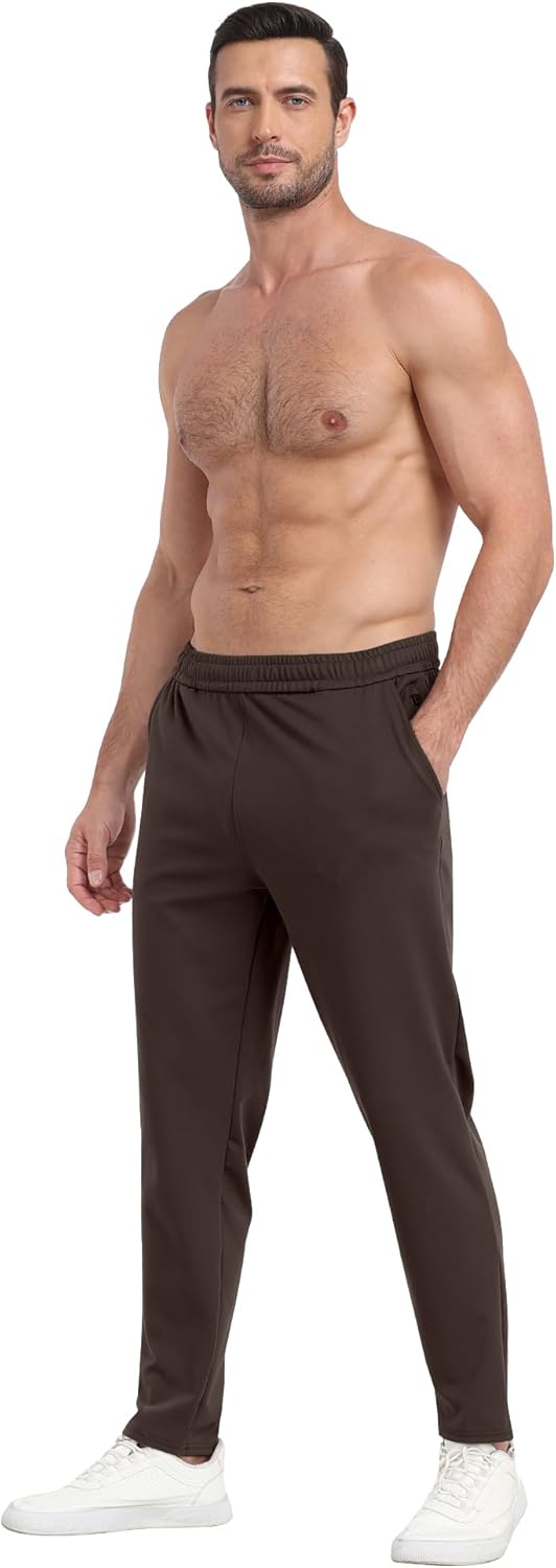 3 Pack Men's Workout Sweatpants with Pockets,Athletic Gym Tapered Joggers Pants for Men Running Pants - Image 5
