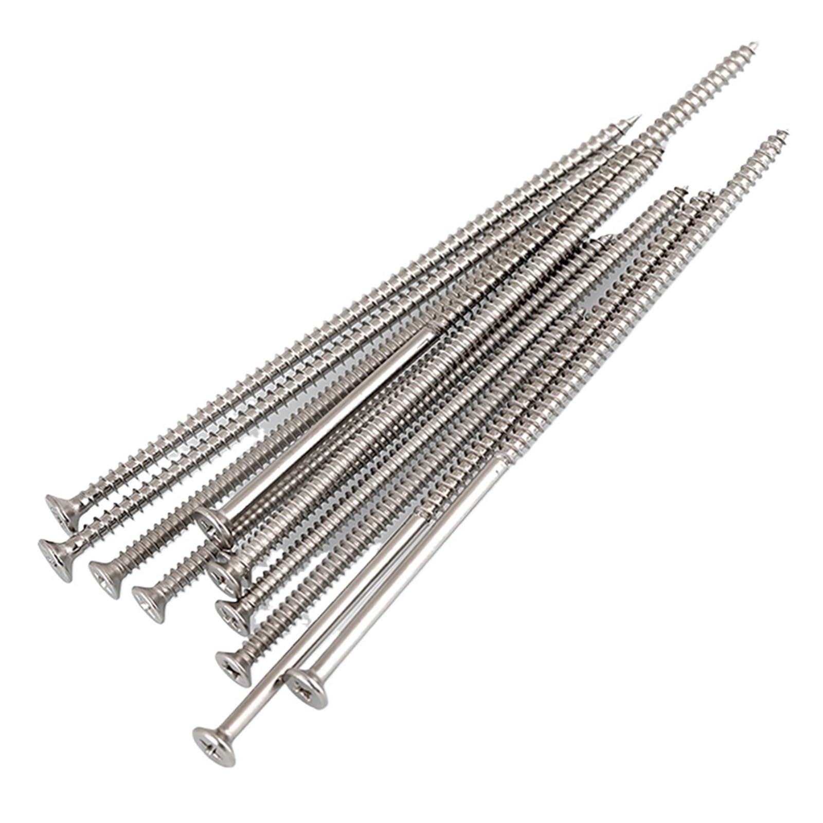 Tornillos autorroscantes for cubierta de acero inoxidable 304 | 80-200 mm for valla de terraza de madera dura: 10 tornillos autorroscantes de acero inoxidable for cubierta(180mm)