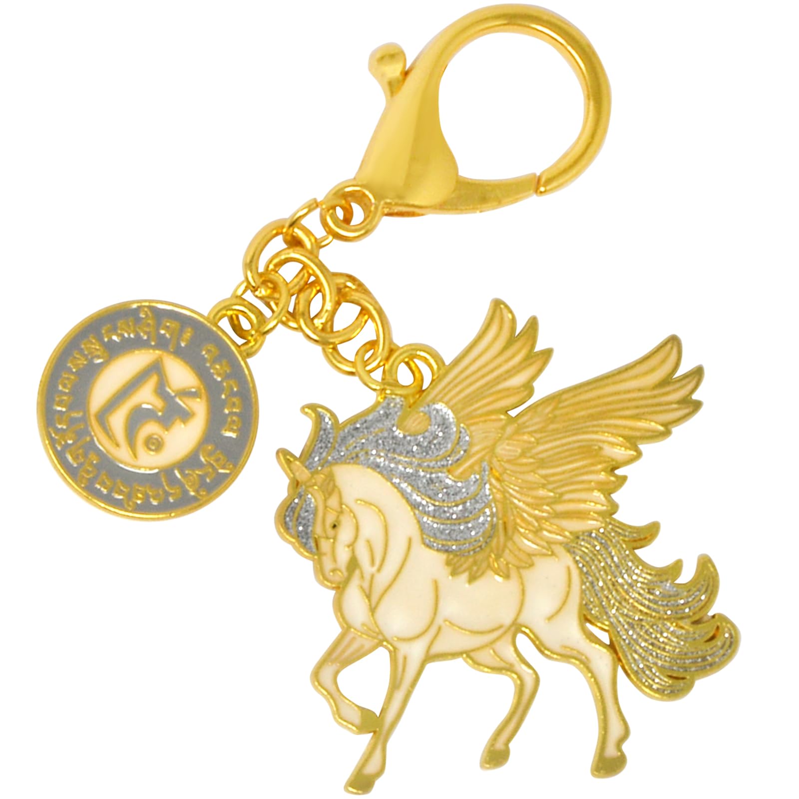 Feng Shui Sky Unicorn With Spirit Essence Keychain Harmony Porsperity Success Amulet Lucky Gift W5486
