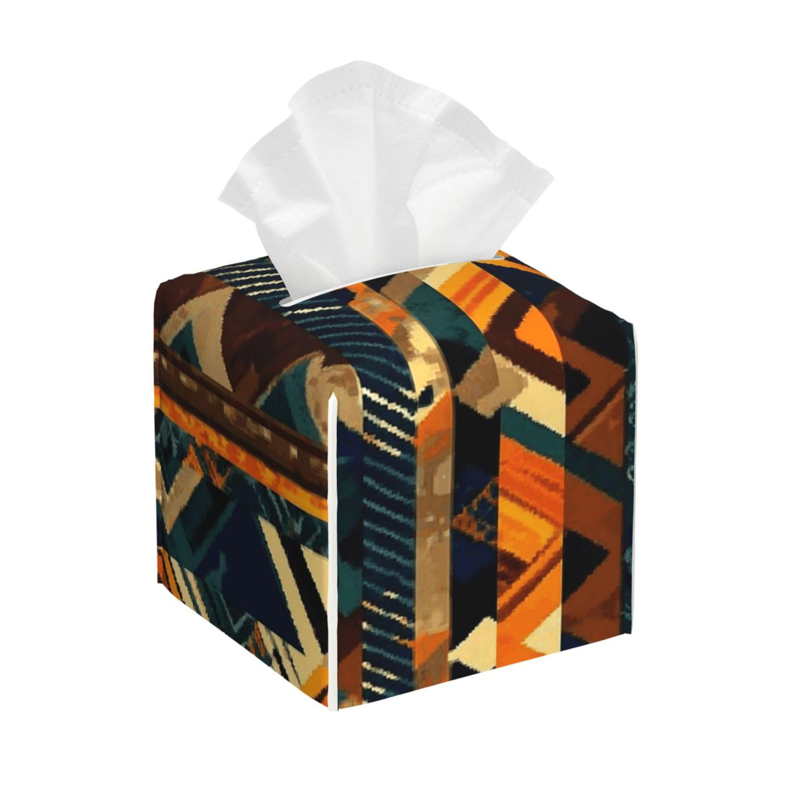 African Tribal Ethnic Texture Tissue Box Cover Square Cube Boxes