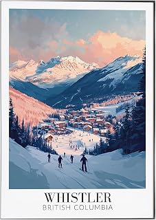 Whistler British Columbia Wall Art Print - Canada Ski Resort Poster for Home Decor, Framed or Unframed, Personalized Gift