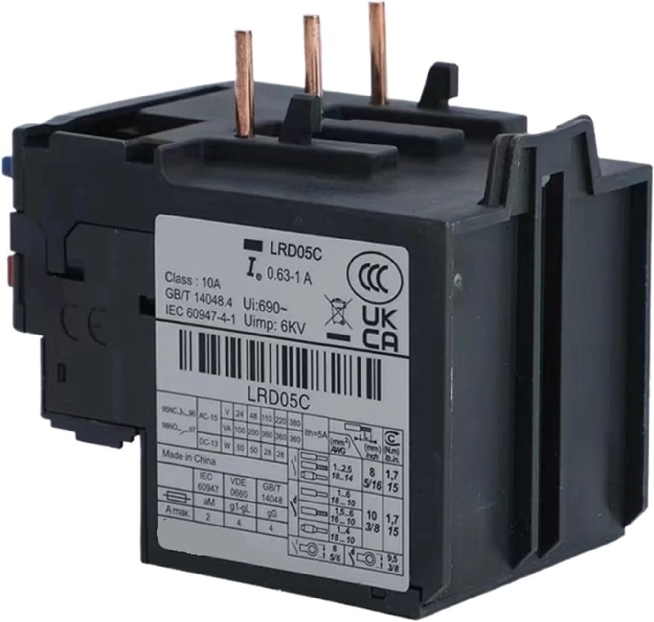 LRD Thermal Relay for High Temperature Application LRD01 2 3 4 5 06 07 08 10 12 14 16 21 2 32 35C(LRD10C 4-6A)