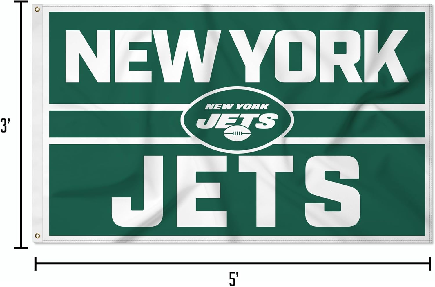 Rico Industries NFL Football New York Jets Bold 3' x 5' Banner Flag Single Sided - Indoor or Outdoor - Home Décor - Image 8