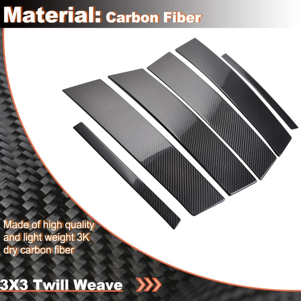 Real Carbon Fiber Window B&C Pillar Moulding Protective Fits for Alfa Romeo Giulia Sedan 4-Door 2017-2021 Customized CF Door Window Fender Trims 6pcs