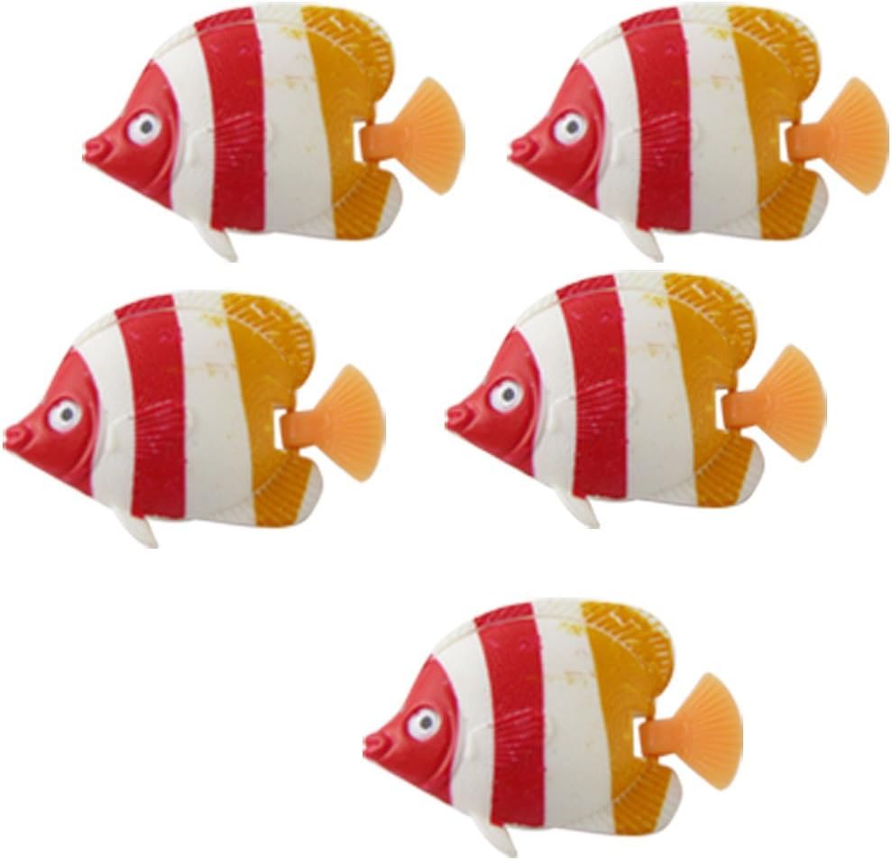Uxcell 5 Piece Plastic Floating Fish Aquarium Ornament, Mini Pet Supplies