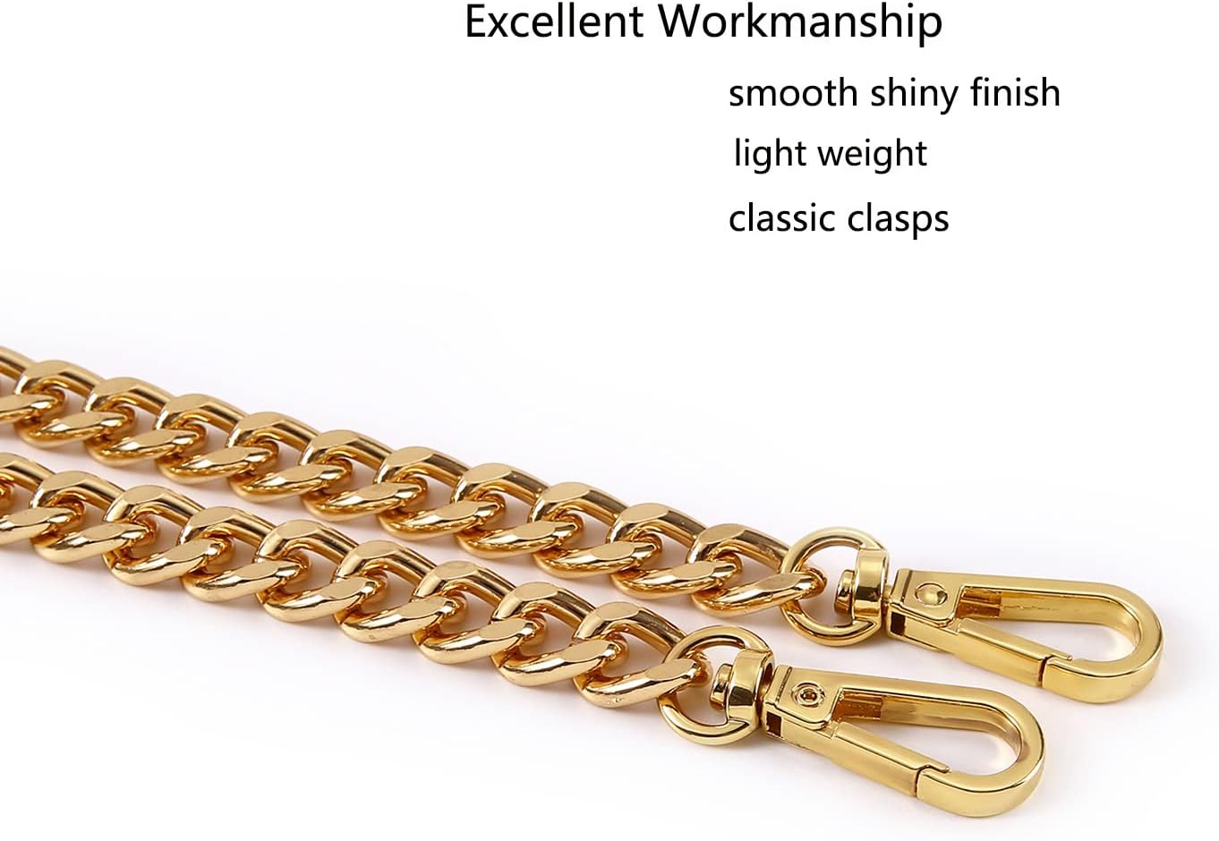 47'' Light Metal Crossbody Purse Chain Strap Replacement for Bag Handbag (Yellow Gold) - Image 3