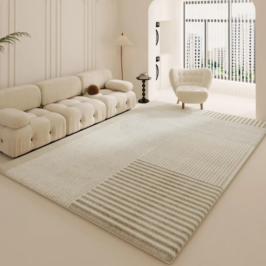 Modern Minimalist Carpets for Living Room Large Area Thicken Rug White Bedroom Decor Plush Fluffy Soft Bedside Floor Mat(80x120cm/J)