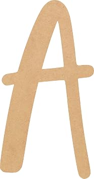 Wooden 3 Inch Letters Unfinished A Cutout, Blank Wall Alphabet Wood Letter Shape, Hometown Font Small Wreath DIY