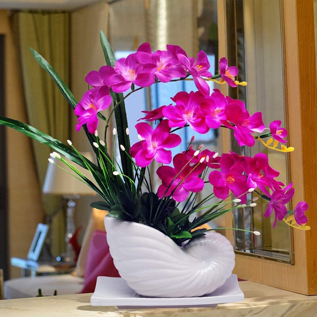 Yalulu Lot De 2 Orchidées Artificielles, Papillons, Orchidées, Fleurs, Mariage, Maison, Fête, Décoration De La Maison (violet