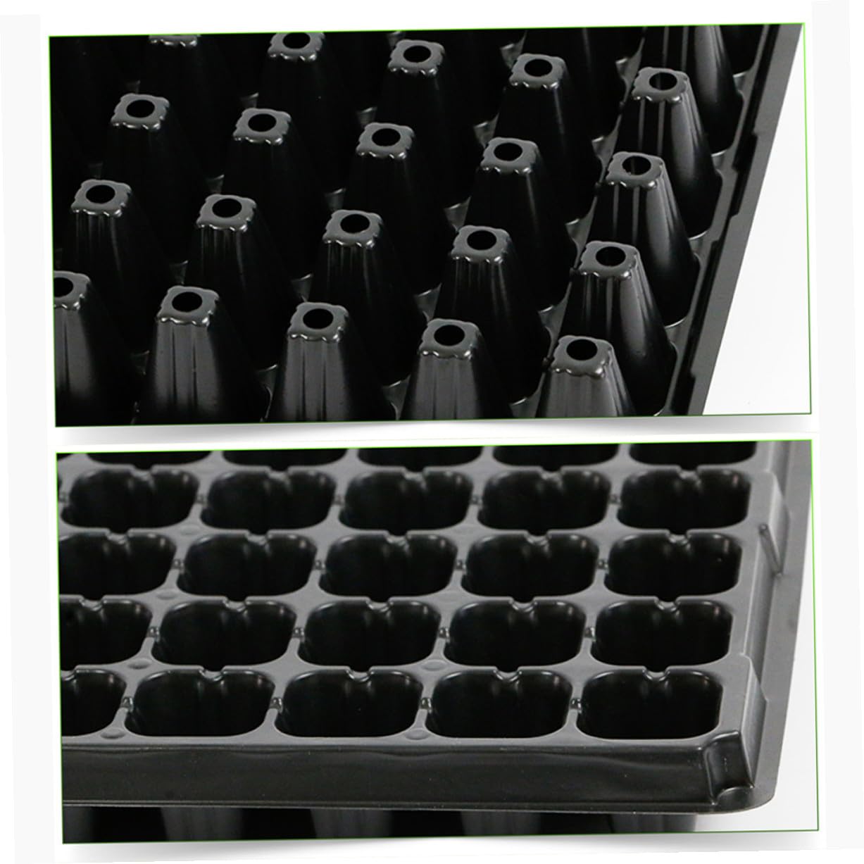 Artibetter Lot de 10 Plateaux de Semis en PVC 105 Alvéoles Trous, Plateau de Germination Solide pour Jardinage Potager DIY et Professionnel, Protège la Pourriture des Racines