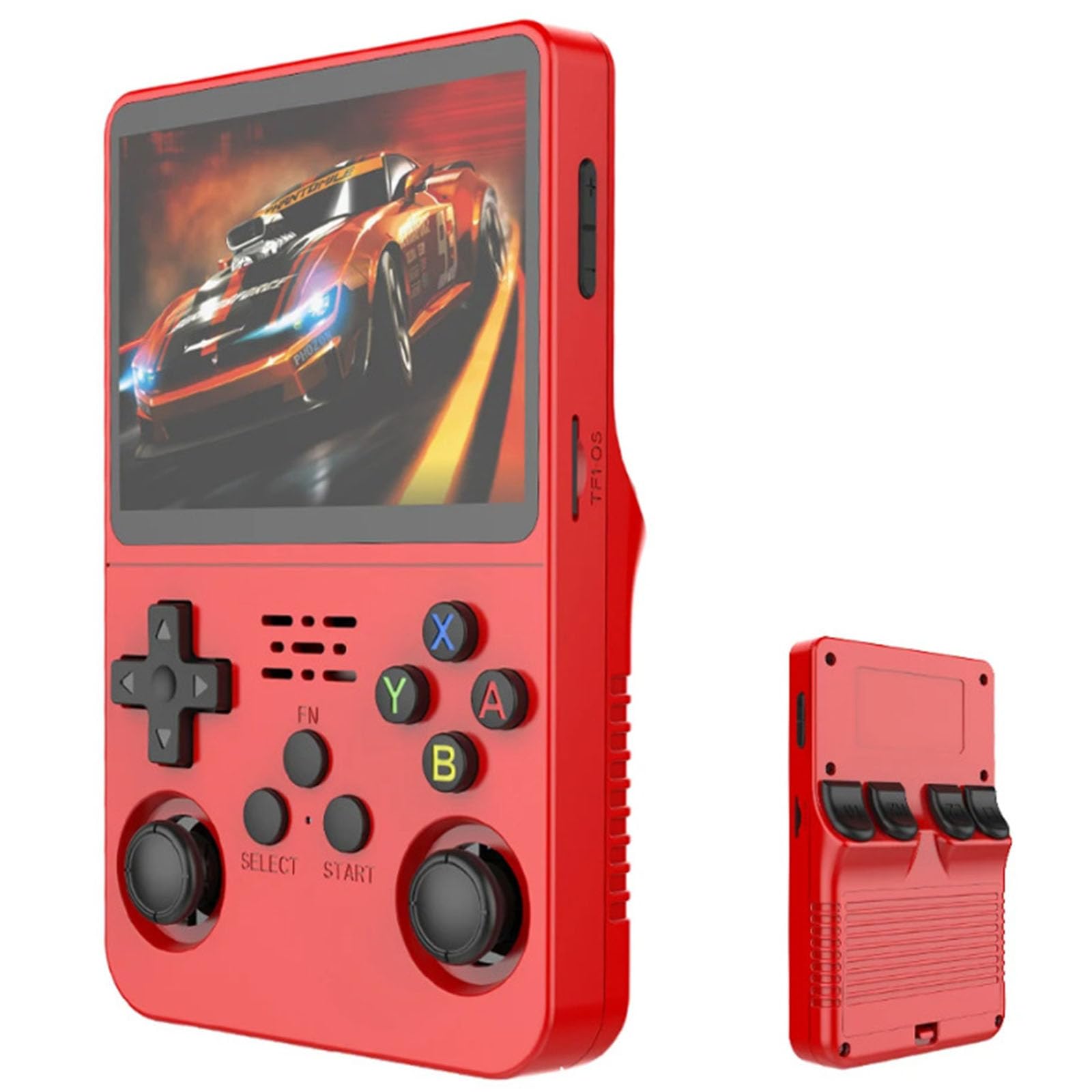 R36S Handheld game console with Over 40000 Classic Games, Portable 3.5-inch IPS Retro Game Console, for Children and Adult Gaming Stick Suitable for Both Men and Women-red||128G