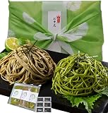 きよ泉 お中元 国産 抹茶そば ほうじ茶そば 6人前 (160g/2食分×3袋) つゆ付き 風呂敷 御中元熨斗付き 茶蕎麦 ギフト 京都 乾麺