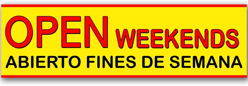 Open Weekends/Abiertos Fines de semana Vinyl Banner (Size Options) Small - 24x60