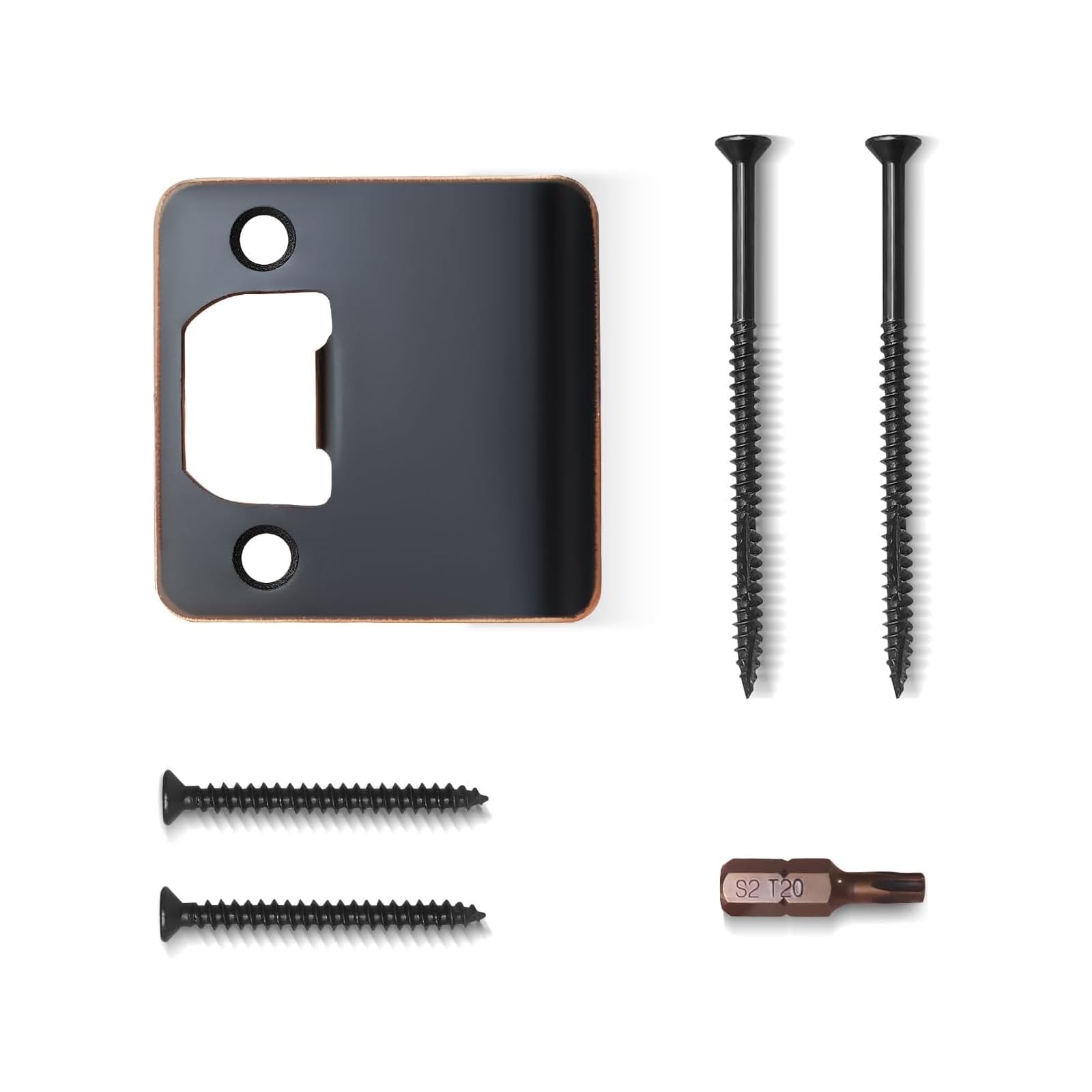 Door Strikes Plate Stainless Steel Tongue Buckle Plate with Screws for Worn Frames Slots Jamb Repair High Strength Latches Security Reinforcement Repair