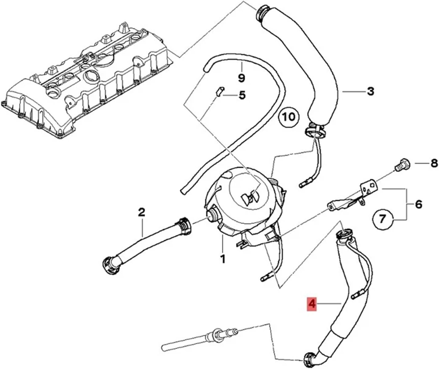 Crankcase Vent Pipe Compatible With 3 5 Series E90 E91 E60 E61 11157530829 Car Crankcase Vent Pipe Ventilation Breather Hose 11157567802
