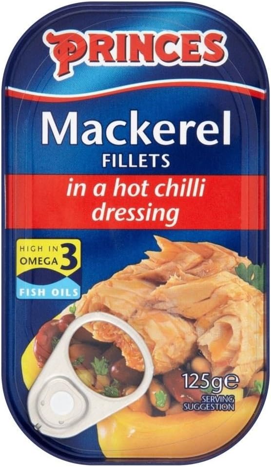 Princes Mackerel Fillets in a Hot Chilli Dressing (125g) Pack of 6 Amazon.co.uk Grocery