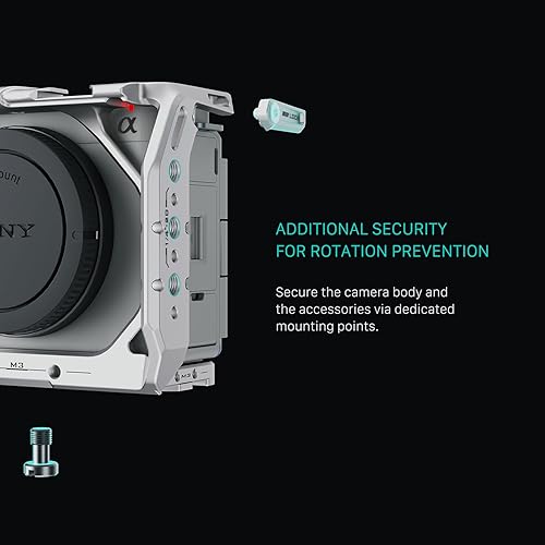 Miniatura 6 de Tilta Jaula para cámara compatible con Sony ZV-E1  Zapata fría, riel OTAN, M3 y roscas de 14"-20  Incluye mango superior OTAN, varilla, placa base