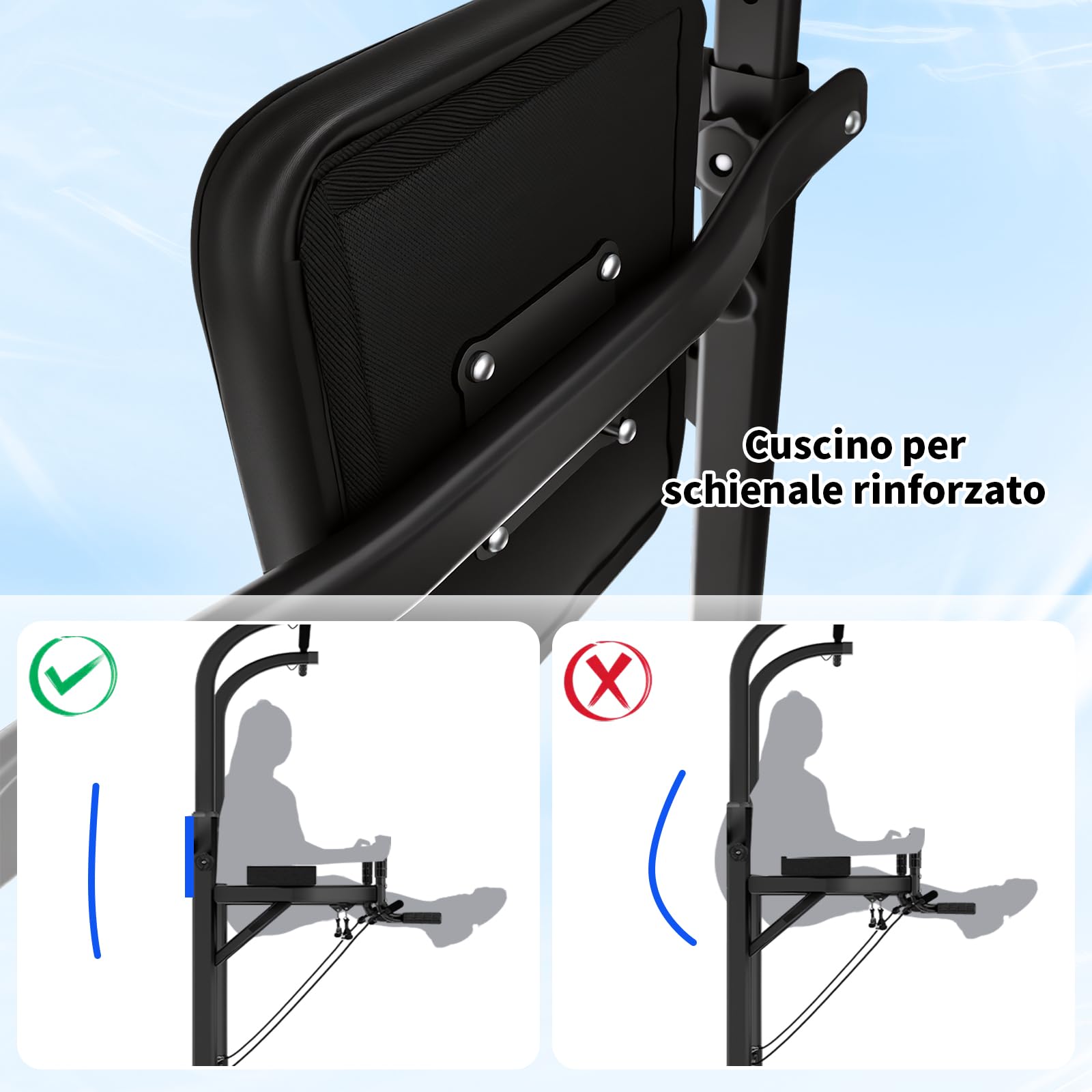 Stazione per Trazioni e Dip Regolabile fino a 220 cm