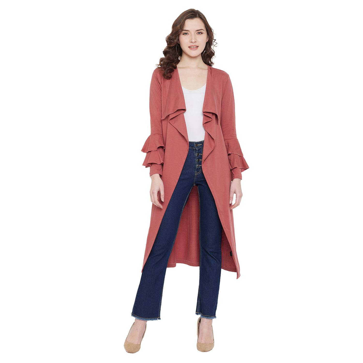 hypernation Rust Color Cotton Women's Shrug(HYPW03134)-picture-14
