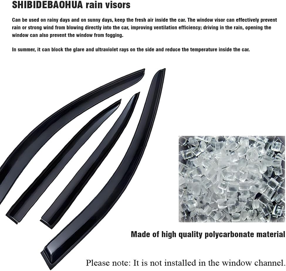 Wind Deflectors Rain Guards Compatible with 2020-2026 Mercedes-Benz GLS-Class GLS 450, GLS 580, AMG GLS 63, Sun Shield Window Visors, Tape-On Black
