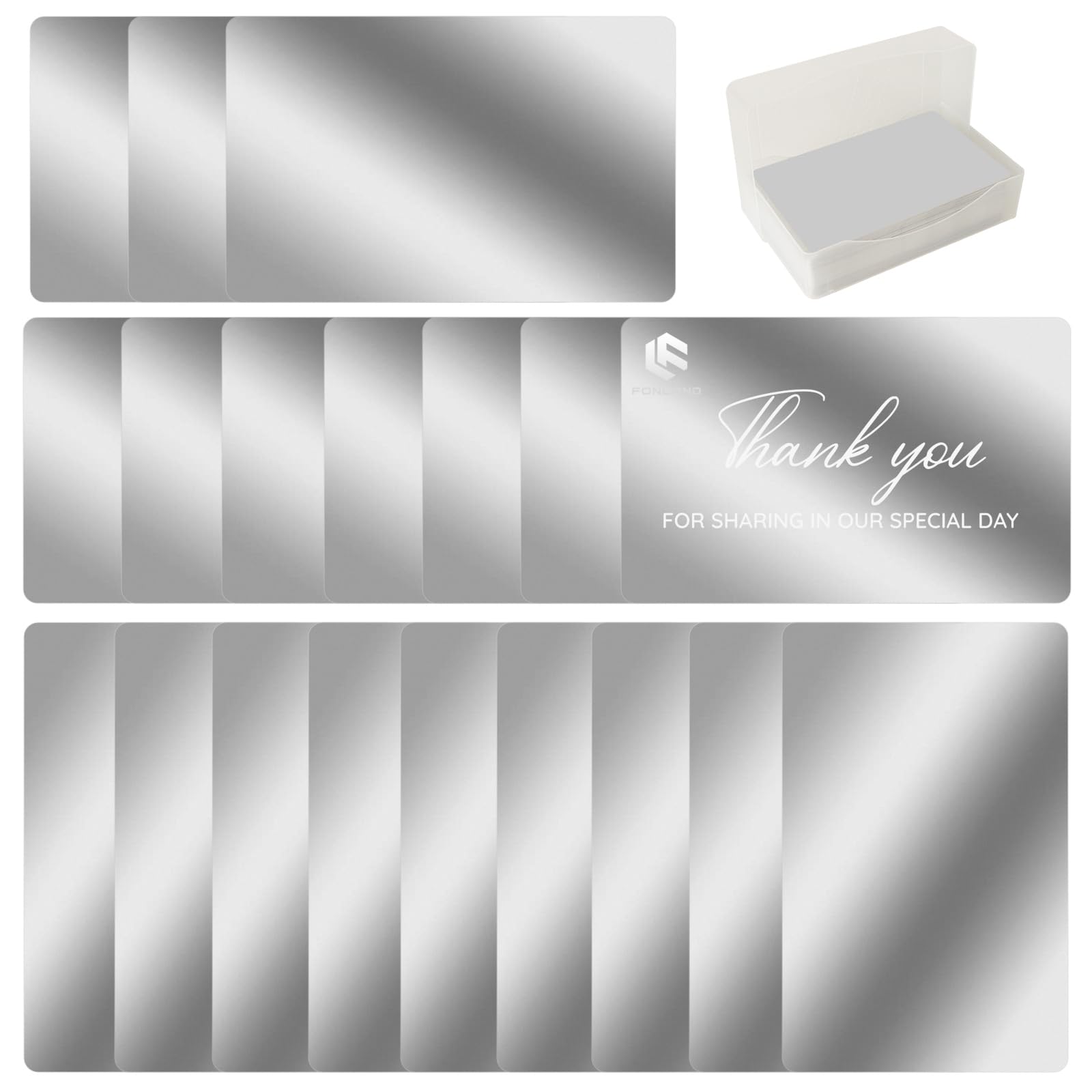 12 Cartes De Visite En Métal Vierges Argent - Gravure Laser DIY - Format 54x86mm Épaisseur 0.45mm