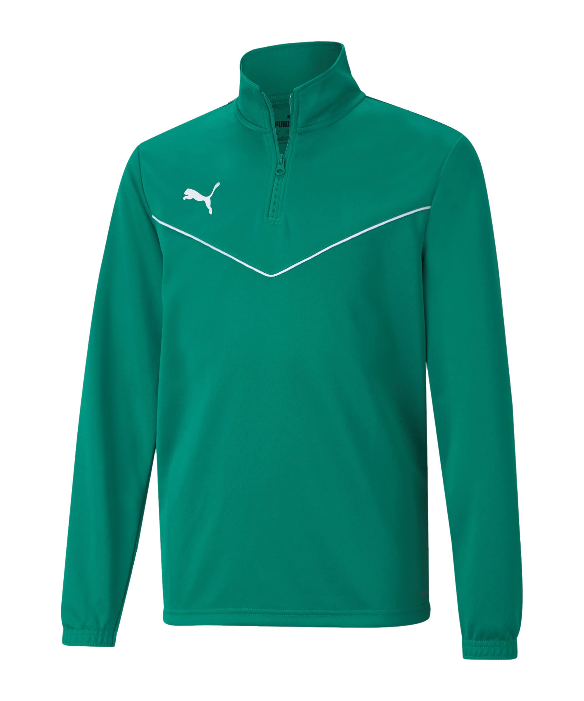 PUMA teamRISE Halfzip Sweatshirt Kids gruenweiss, 128 Kinder