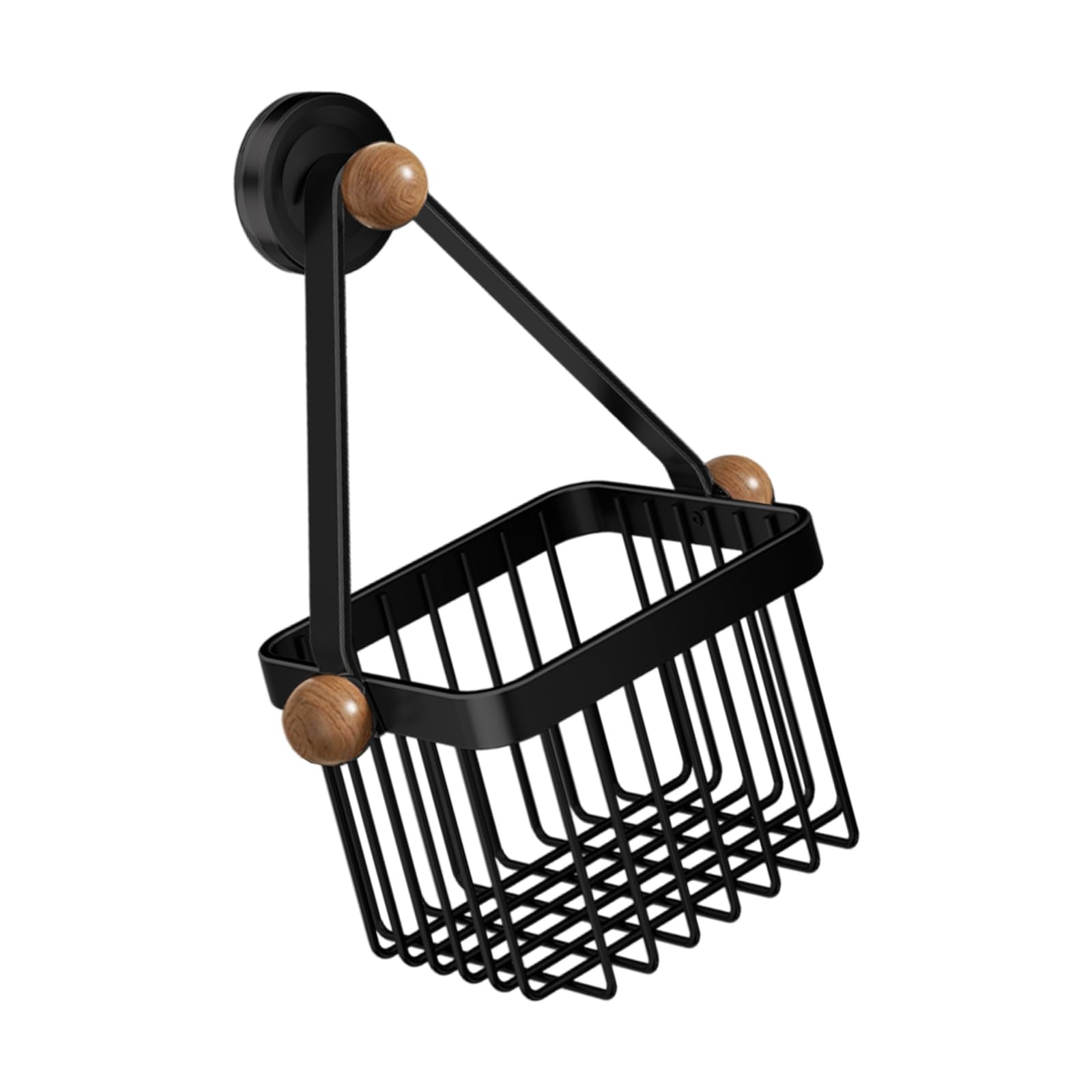 Elnwnnkc Rustproof Ventilated Kitchen Basket, Strong Suction Cup Adhesive, Carbon Steel for Utensils & Produce Carbon Steel for Utensils & Produce