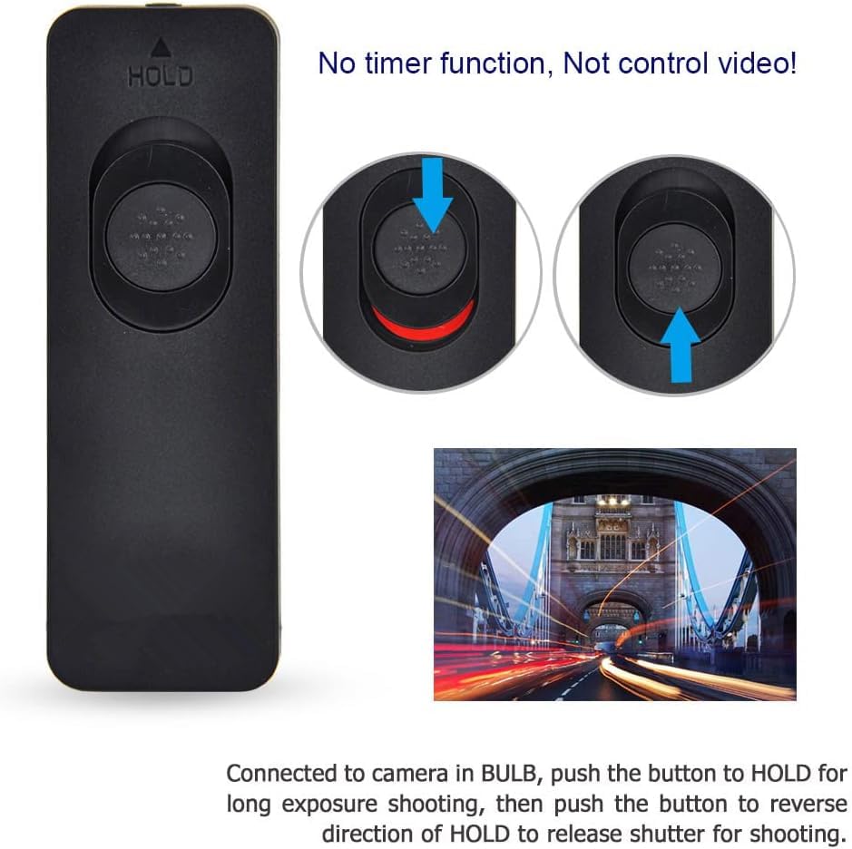 Image of Kiwifotos Remote Control Shutter Release Cord for Panasonic Lumix ZS99 /TZ99 S9 G100D Cameras, Cable Length 6.56ft, Remote Switch for Long Exposure, No Battery Required