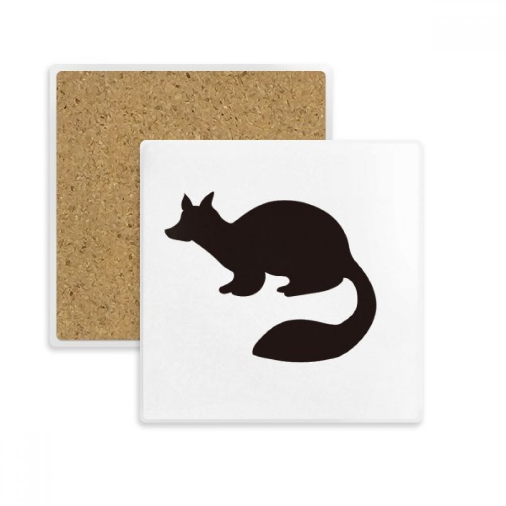 Dessous de verre carré Marten Noir en pierre absorbante premium au design animalier
