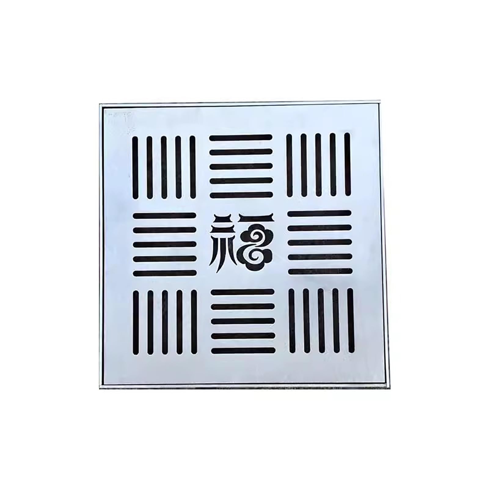 ZIMGOD Trench Drain Drainage Gutter with Grid Square Patterned & Base, Stainless Steel Drain Plate for Courtyard/Bathroom, Durable Yard Ditch Drain Grate(15x15x2cm (5 7/8