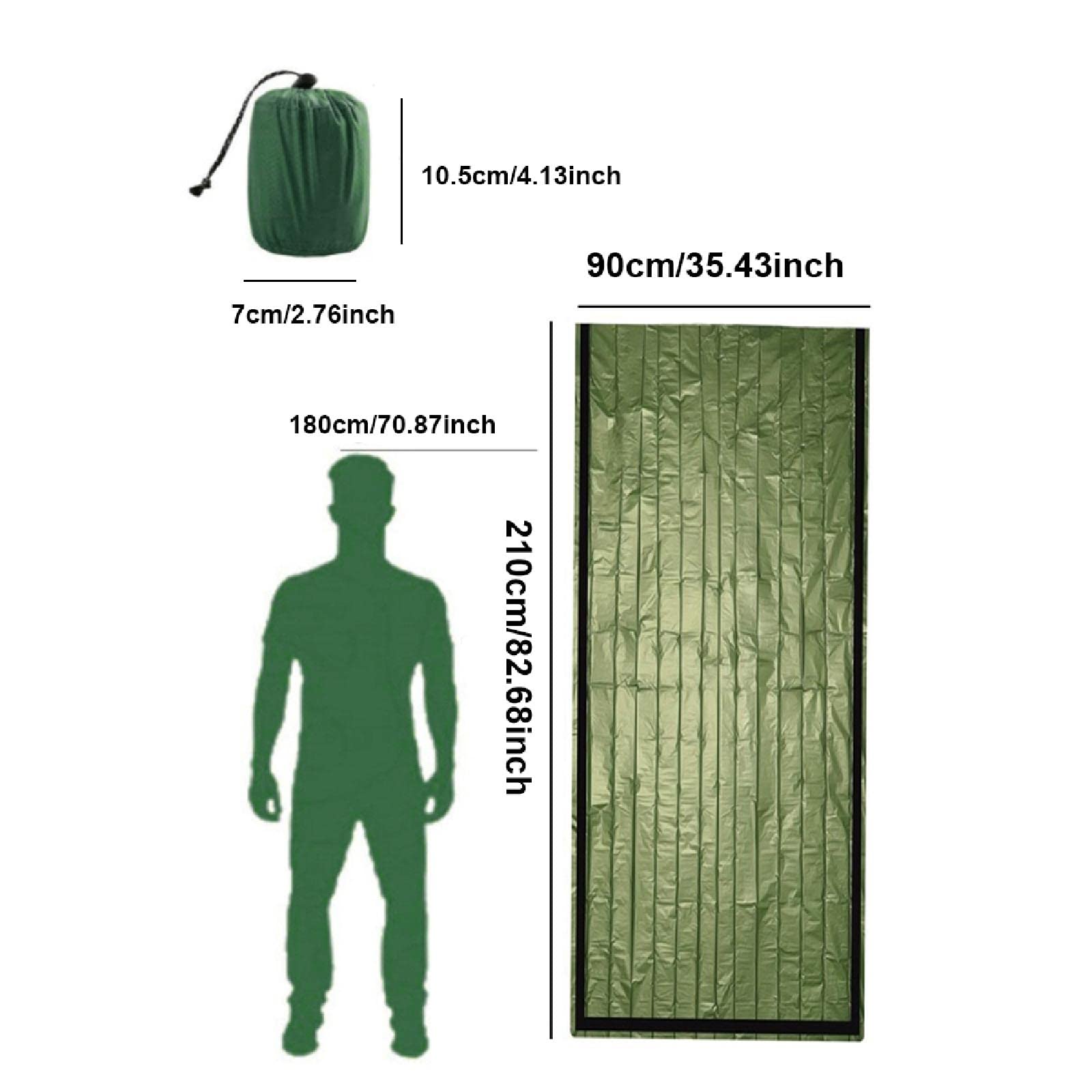 Saco de Dormir de Emergencia, Bolsa Bivvy de Supervivencia Ligera e Impermeable Manta de Rescate de Emergencia para Acampar al Aire Libre, Senderismo