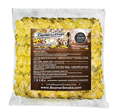 Cappucino 500G Ultra Premium Beamer Ice Drops Hookah Shisha Smoking Gel. Each Bowl Lasts 2-4 Hours! USA Made, Huge Clouds, Amazing Taste! Better Taste & Clouds Than Tobacco!
