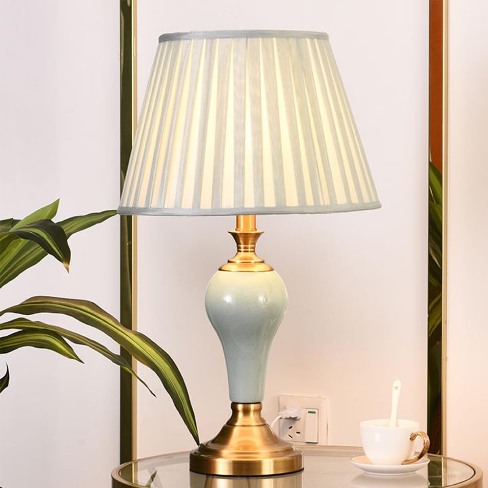 Contemporary Ceramics Table Lamp LED Luxury Art Living Room Villa Hotel Study Bedroom Bedside Desk Light (Style 17)