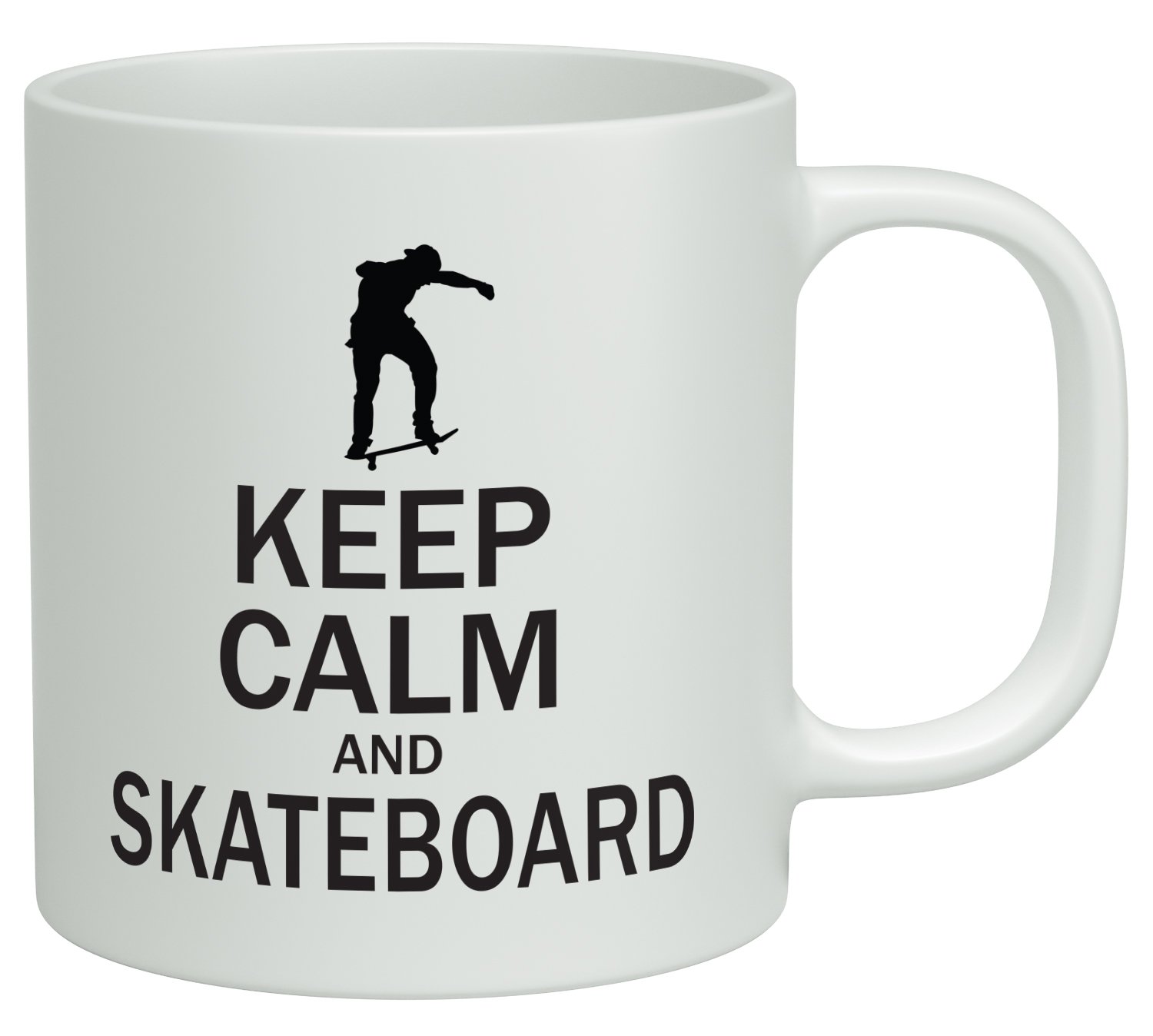 Shopagift White Keep Calm And Skateboard 10Oz Novelty Gift Mug Cup
