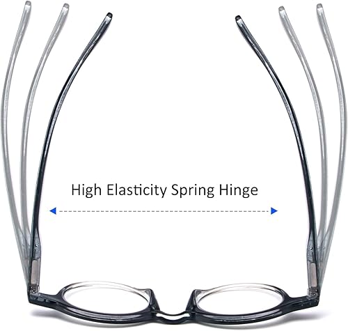 Miniatura 4 de KoKoBin Paquete de 4 lentes de lectura redondos pequeños, cómodos lectores, marco elegante de colores para mujer